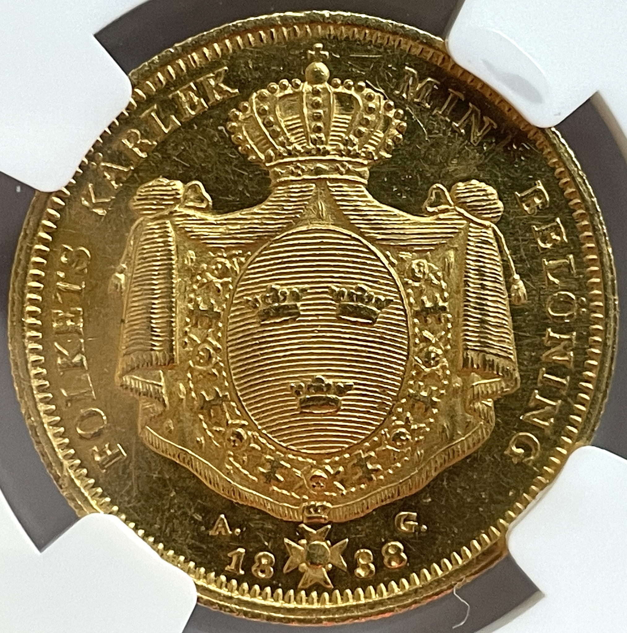 Karl XIV Johan - 4 Dukater 1838 - Ett vackert ocirkulerat exemplar