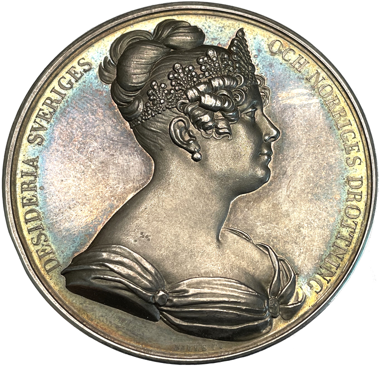 Drottning Desiderias ankomst till Sverige 1823 - Ett ocirkulerat praktexemplar av Barre