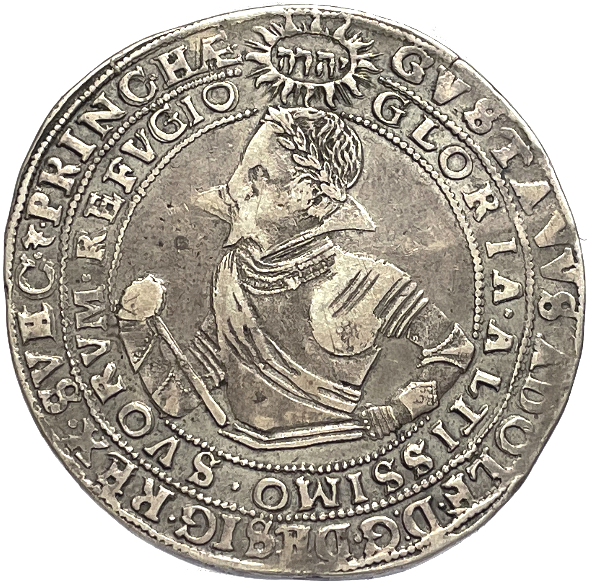Gustav II Adolf - Stockholm - 8 Mark 1617 - MYCKET VACKERT EXEMPLAR - med omskrift "PRINC·HÆ"