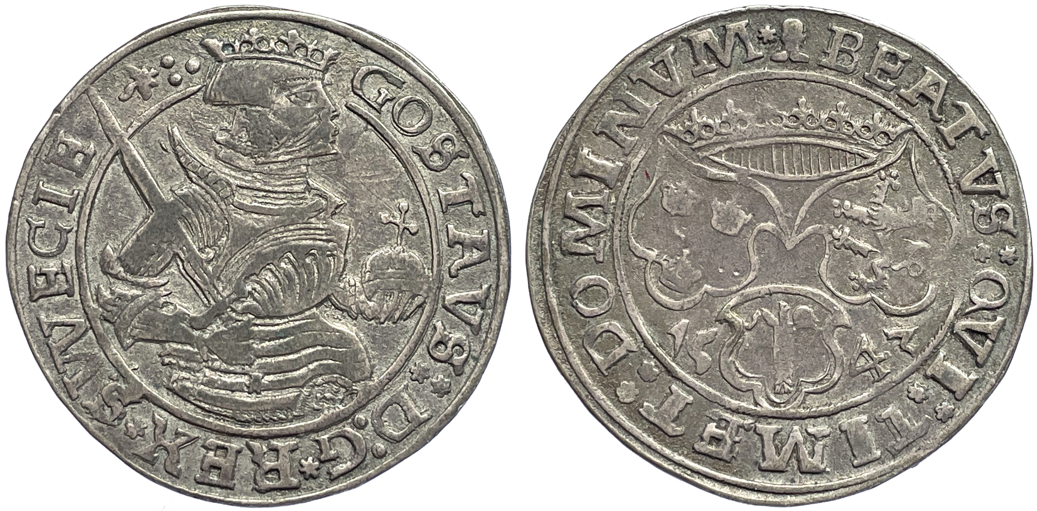 Gustav Vasa - Svartsjö Mark 1543 med SWECIE - Jämt och välpräglat exemplar - ovanligt fin