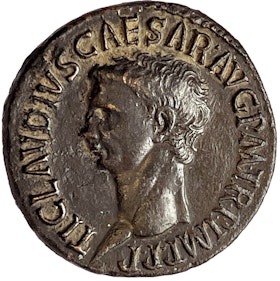 Claudius 41-54 e.Kr, As Rom - Ett underbart exemplar i hög relief