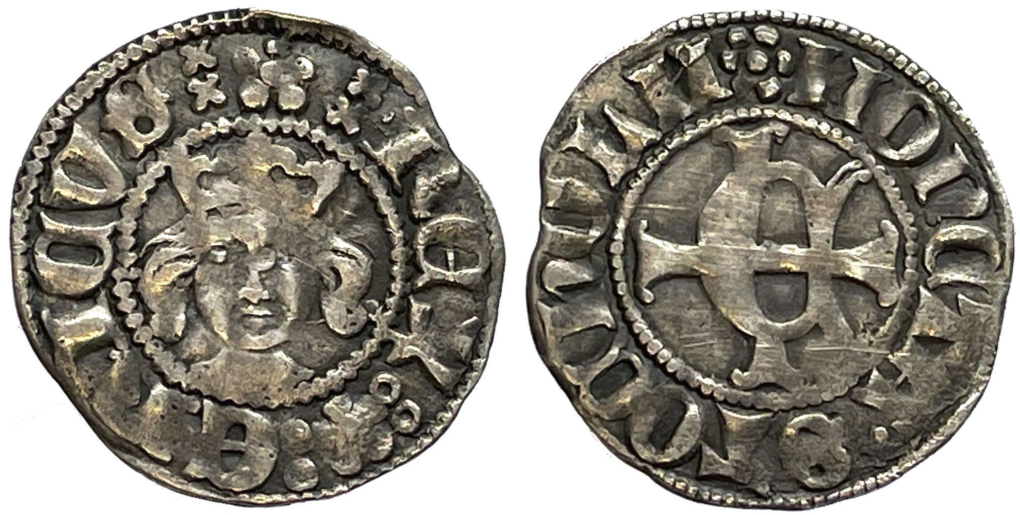 Erik av Pommern 1396-1439 - Stockholm - Örtug med ankarformade korsändar