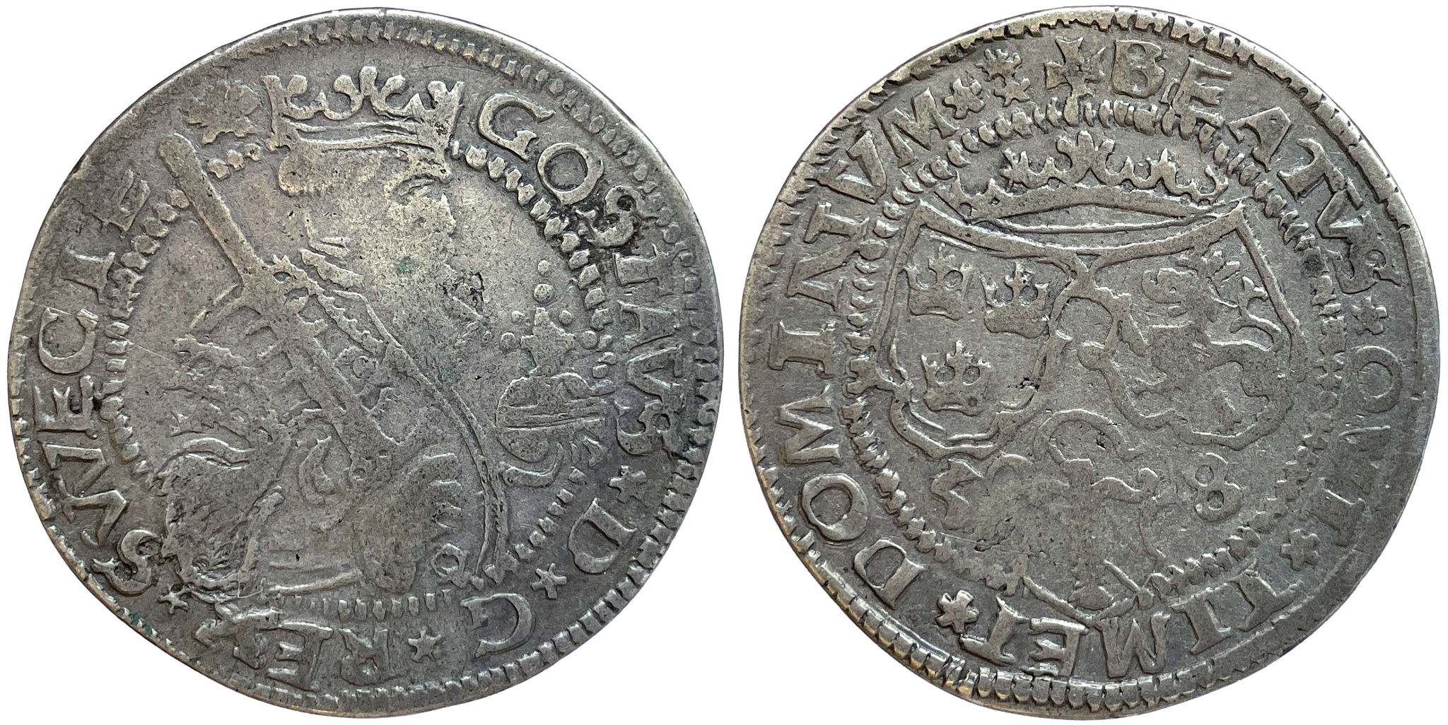 Gustav Vasa, Stockholm, Mark 1558 - SWECIE - Rak krona utan diamanter