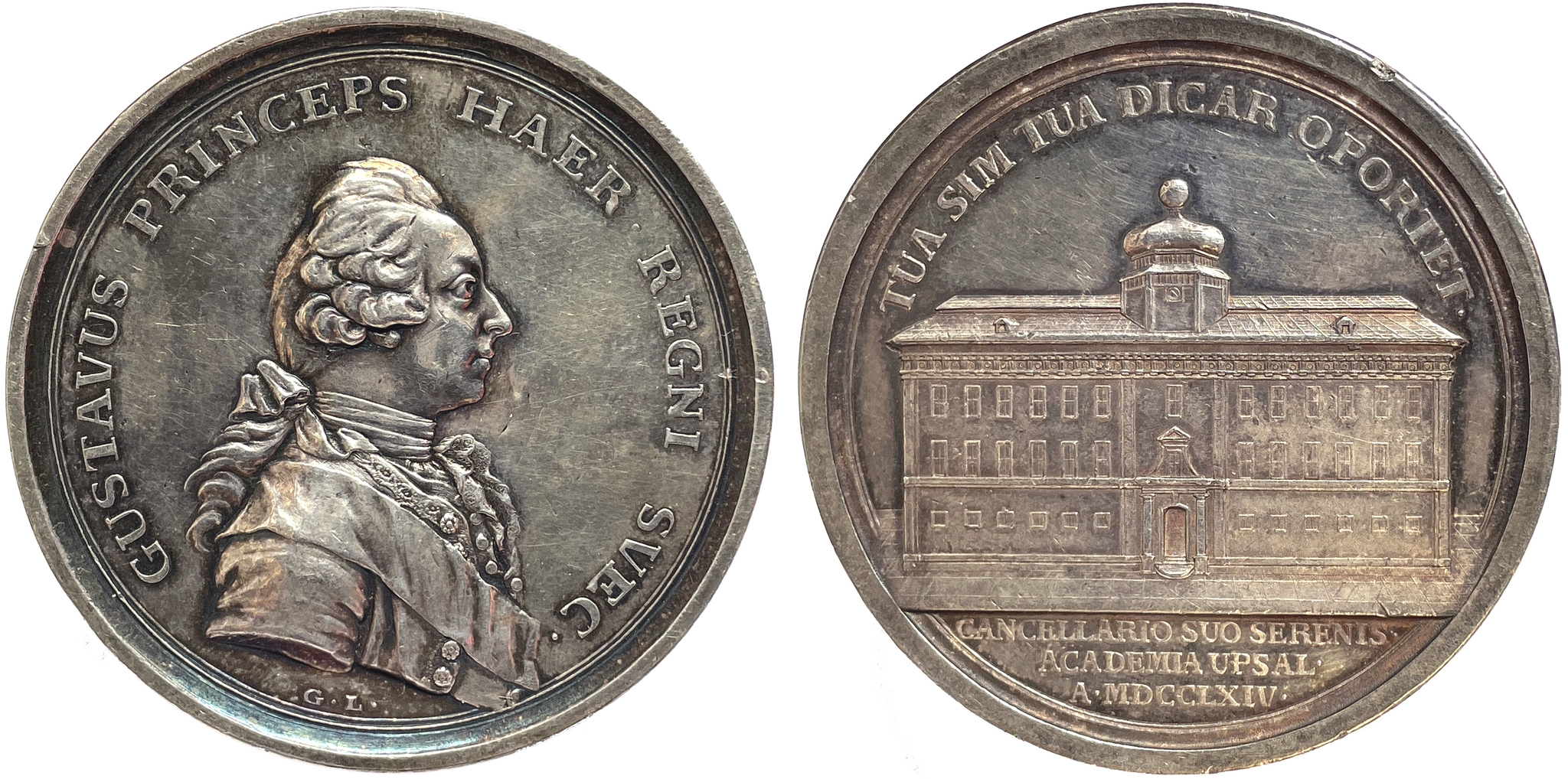 Gustav III som kronprins, blir kansler för Uppsala universitet 1764 - Extremt sällsynt, av Gustaf Ljungberger