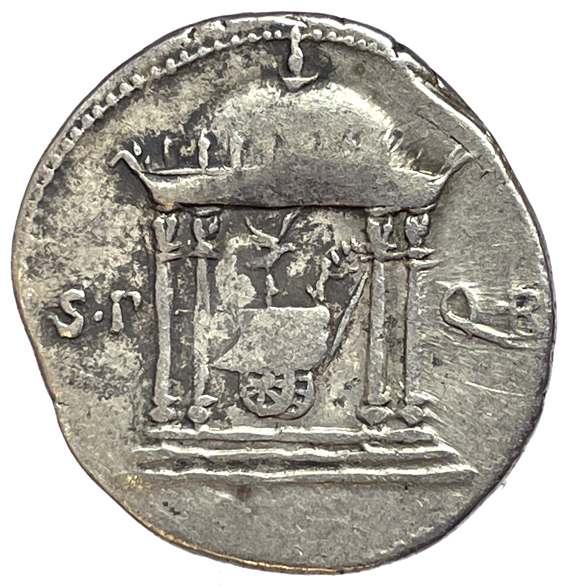 Augustus 27 f.Kr-14 e.Kr, Spanien, Colonia Patricia, Denar 18 f.Kr - Sällsynt