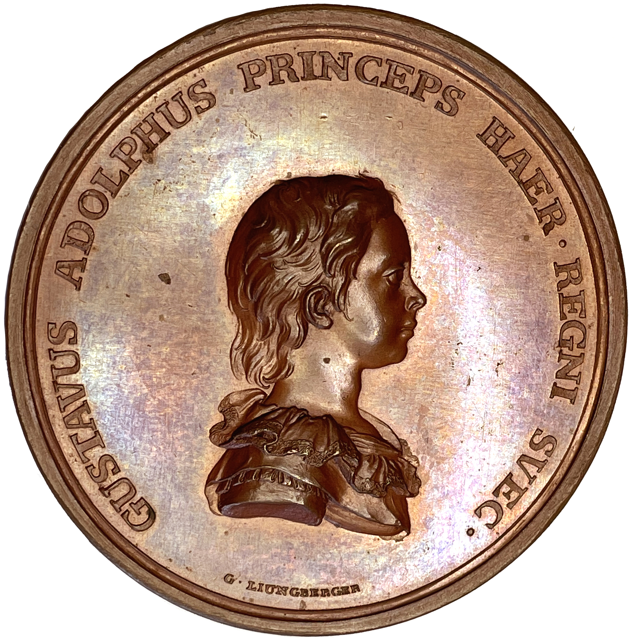 Kronprins Gustav (IV) blir kansler för Uppsala universitet 1785 graverad av Gustaf  Ljungberger, Praktexemplar och extremt sällsynt