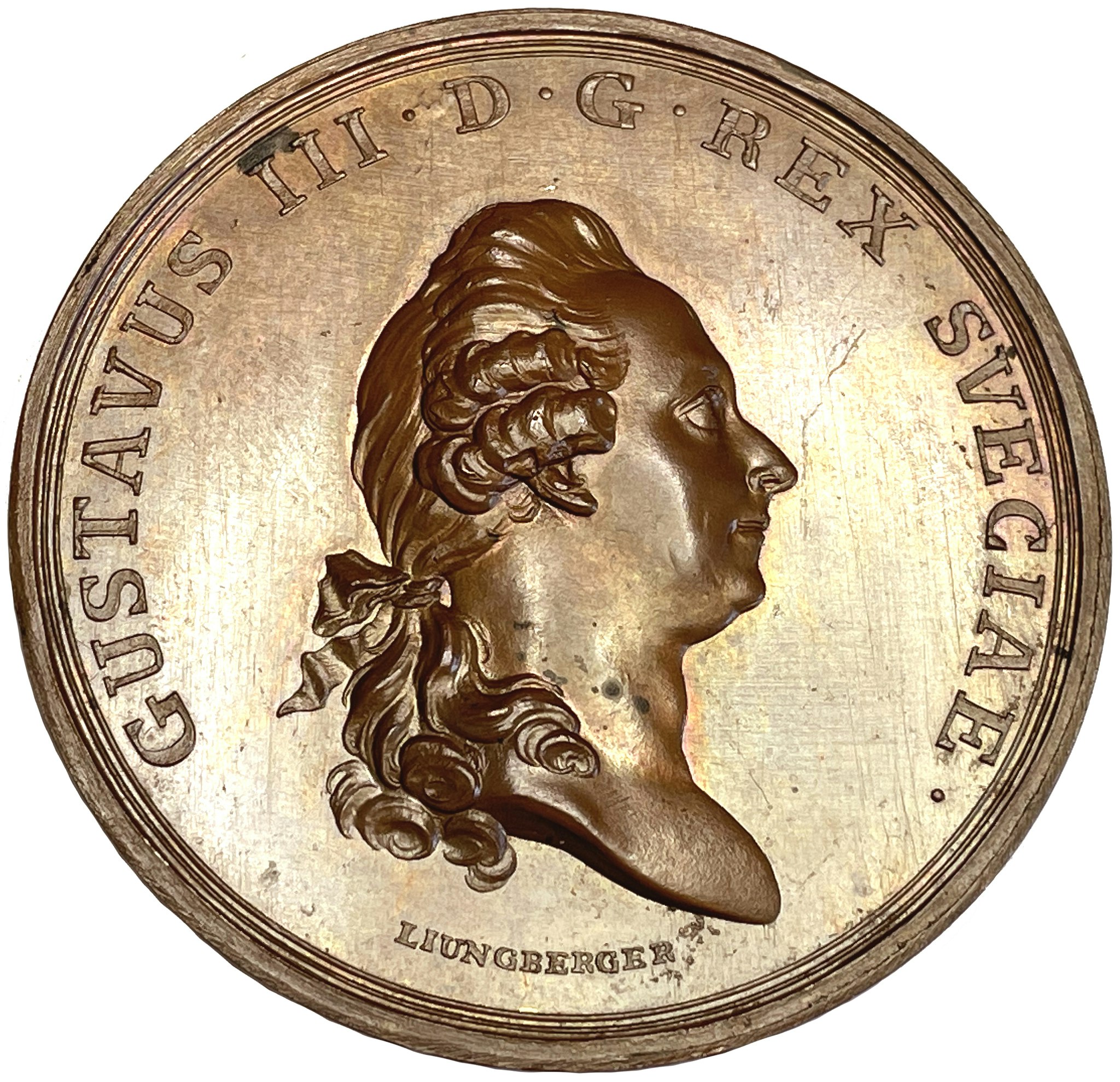 Gustav III - Konungens omsorg att skydda Sveriges handel och sjöfart 1782 - Ocirkulerat toppexemplar av Gustaf Ljungberger - Extremt sällsynt