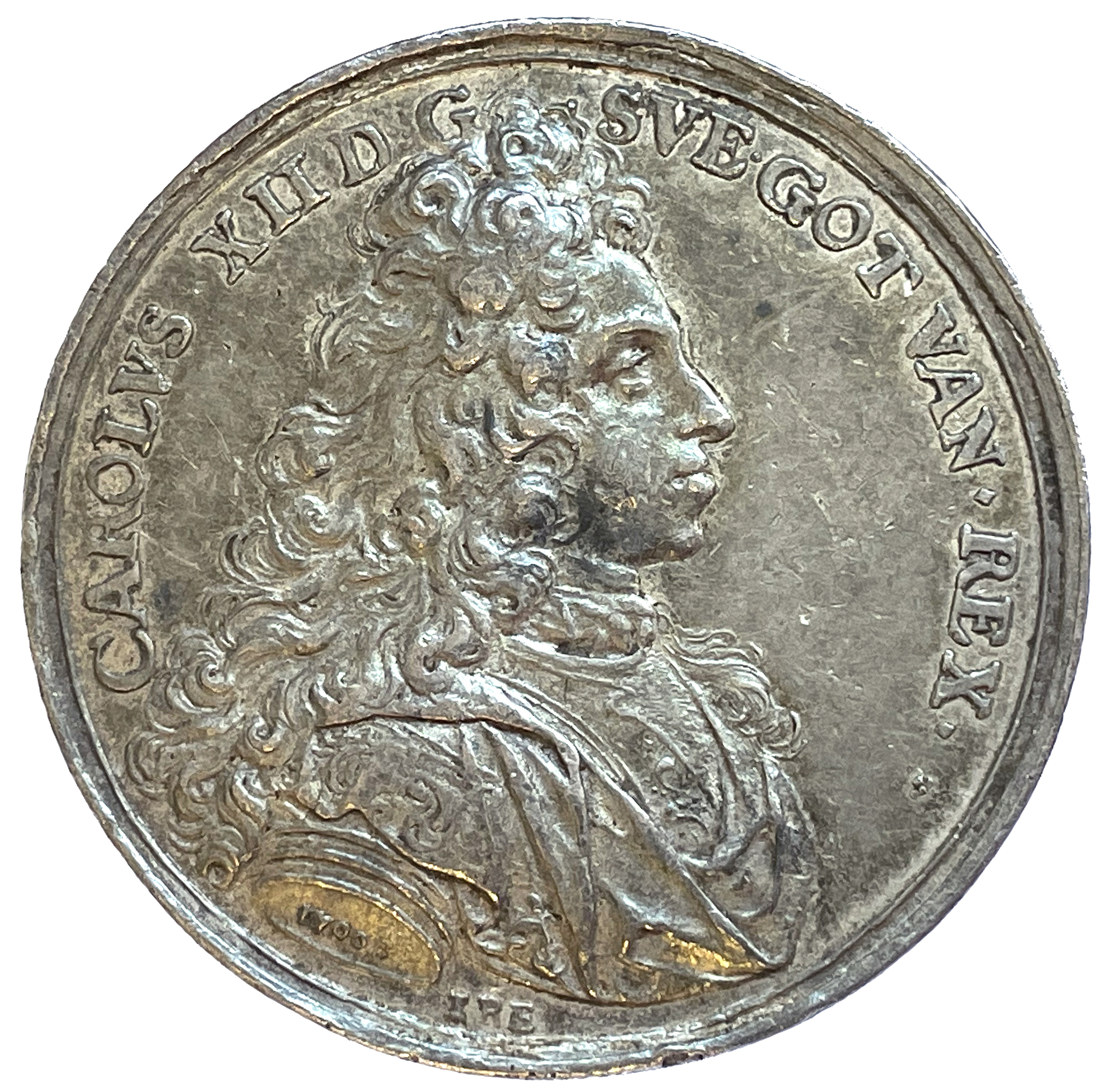 Karl XII - Tvinger Danmark till fred i Traventhal den 18 augusti 1700 av Engelhardt - MYCKET RAR