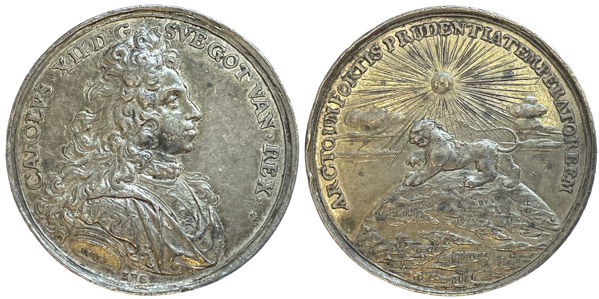 Karl XII - Tvinger Danmark till fred i Traventhal den 18 augusti 1700 av Engelhardt - MYCKET RAR - Ex. Bonde