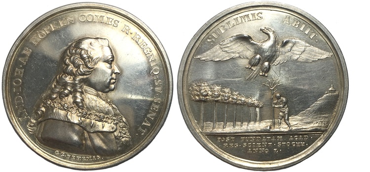 Anders Johan von Höpken (1712-1789) - MYCKET SÄLLSYNT SILVERMEDALJ - RR