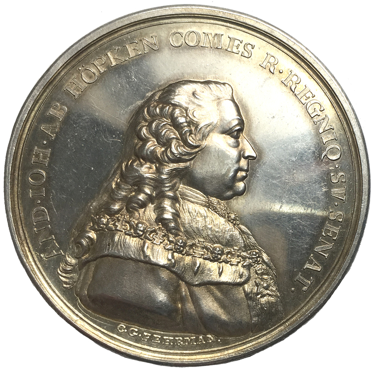 Anders Johan von Höpken (1712-1789) - MYCKET SÄLLSYNT SILVERMEDALJ - RR
