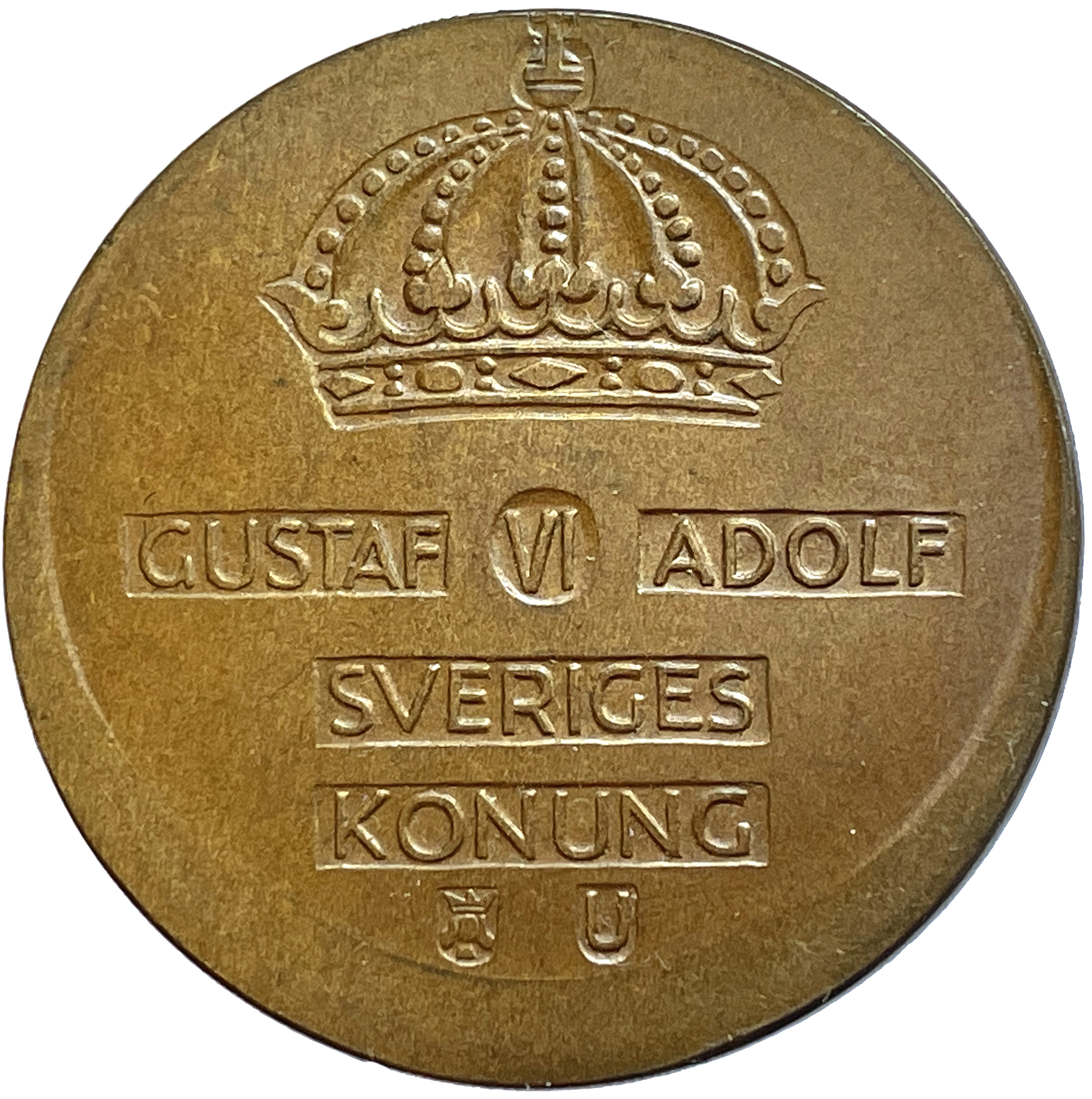 Gustav VI Adolf, 5 Öre 1962 - Felprägling - Kraftigt snedprägling - Mycket sällsynt