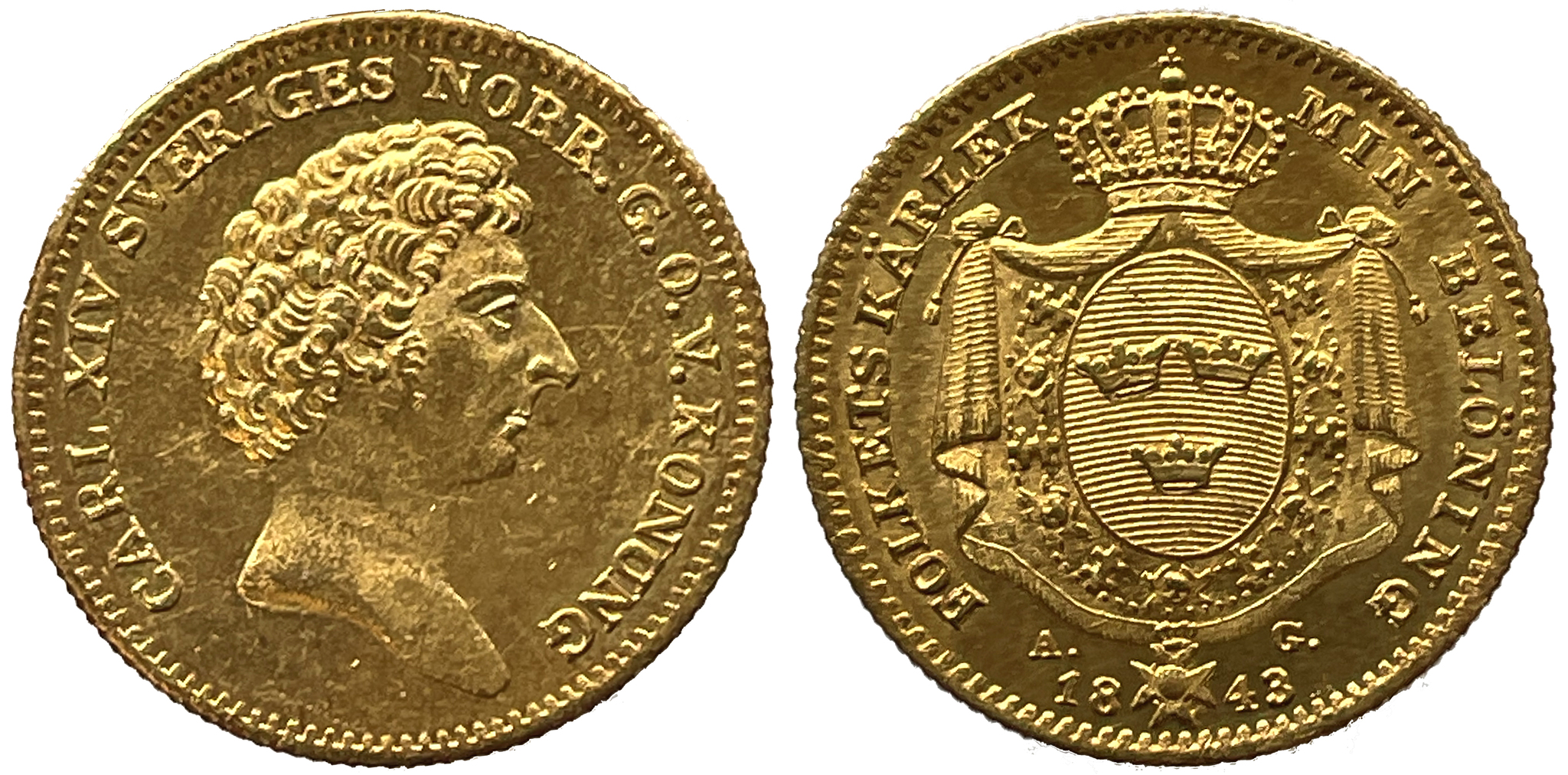 Karl XIV Johan, Vacker dukat 1843
