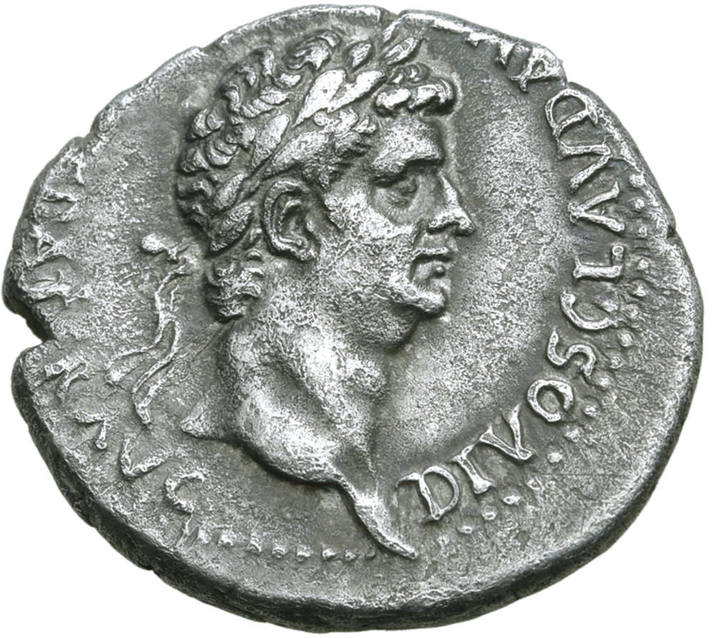 Nero & Claudius ca 63-65 e.Kr - Didrachm - MYCKET SÄLLSYNT
