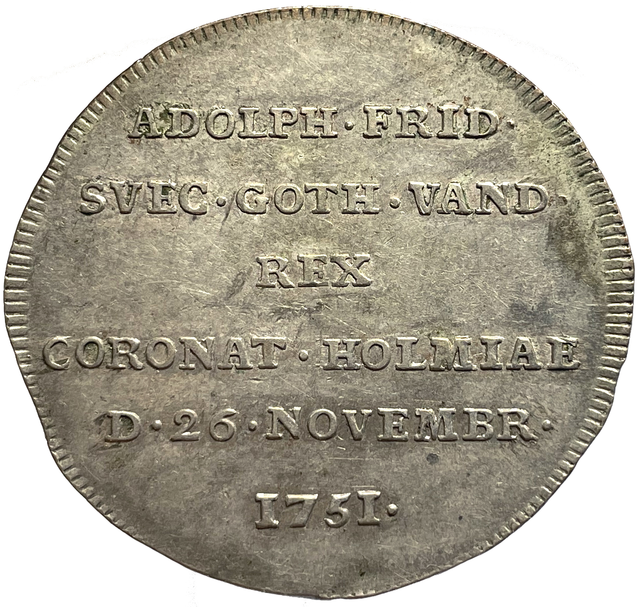 Adolf Fredrik, 2Mark 1751 - Kastmynt till konungens kröning - Vackert exemplar