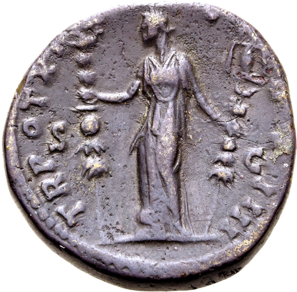 Antoninus Pius 138-161 e.Kr. - Sestertie - Skarpt exemplar