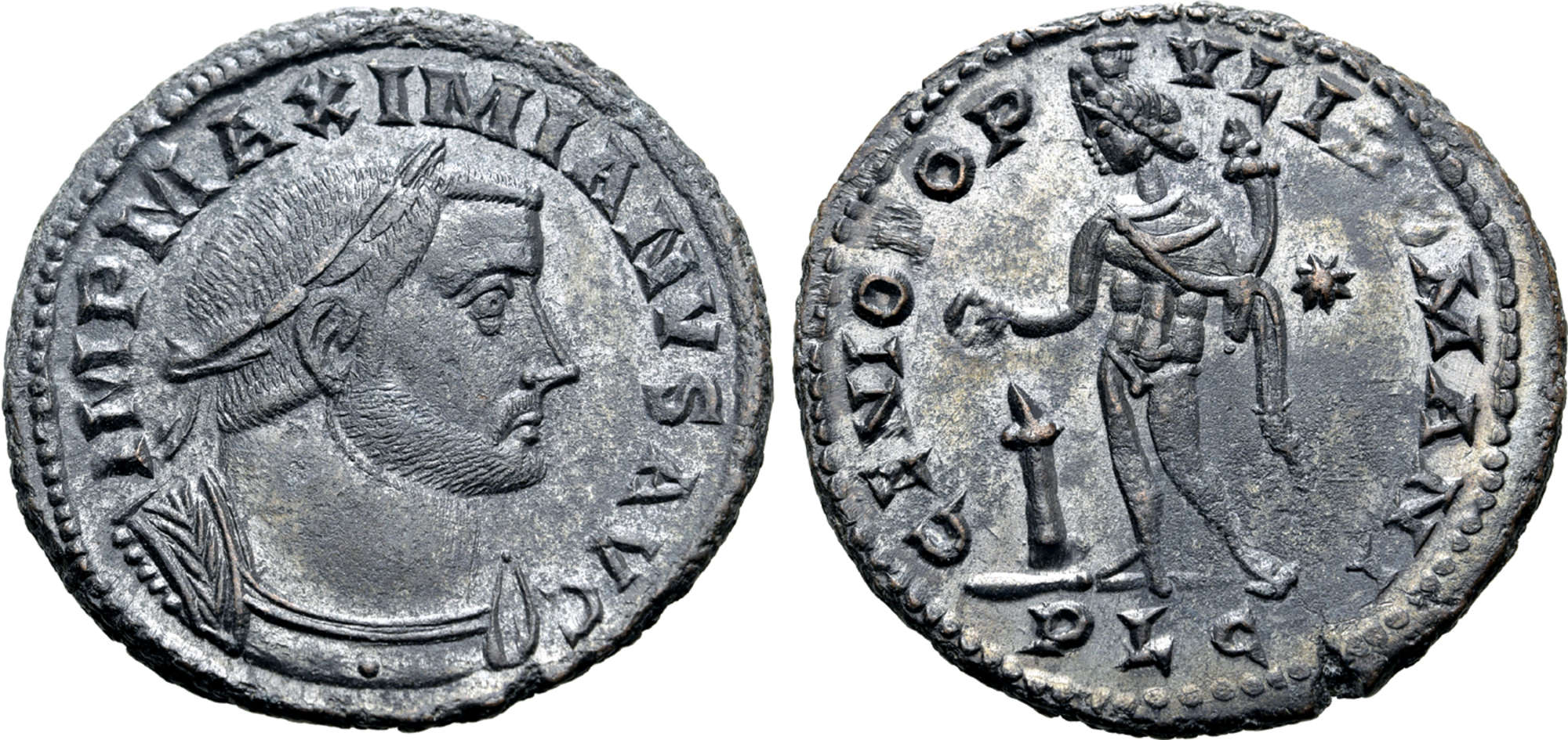 Galerius 305-311 e.Kr. - Follis - Ett underbart skarpskuret och silvrigt exemplar