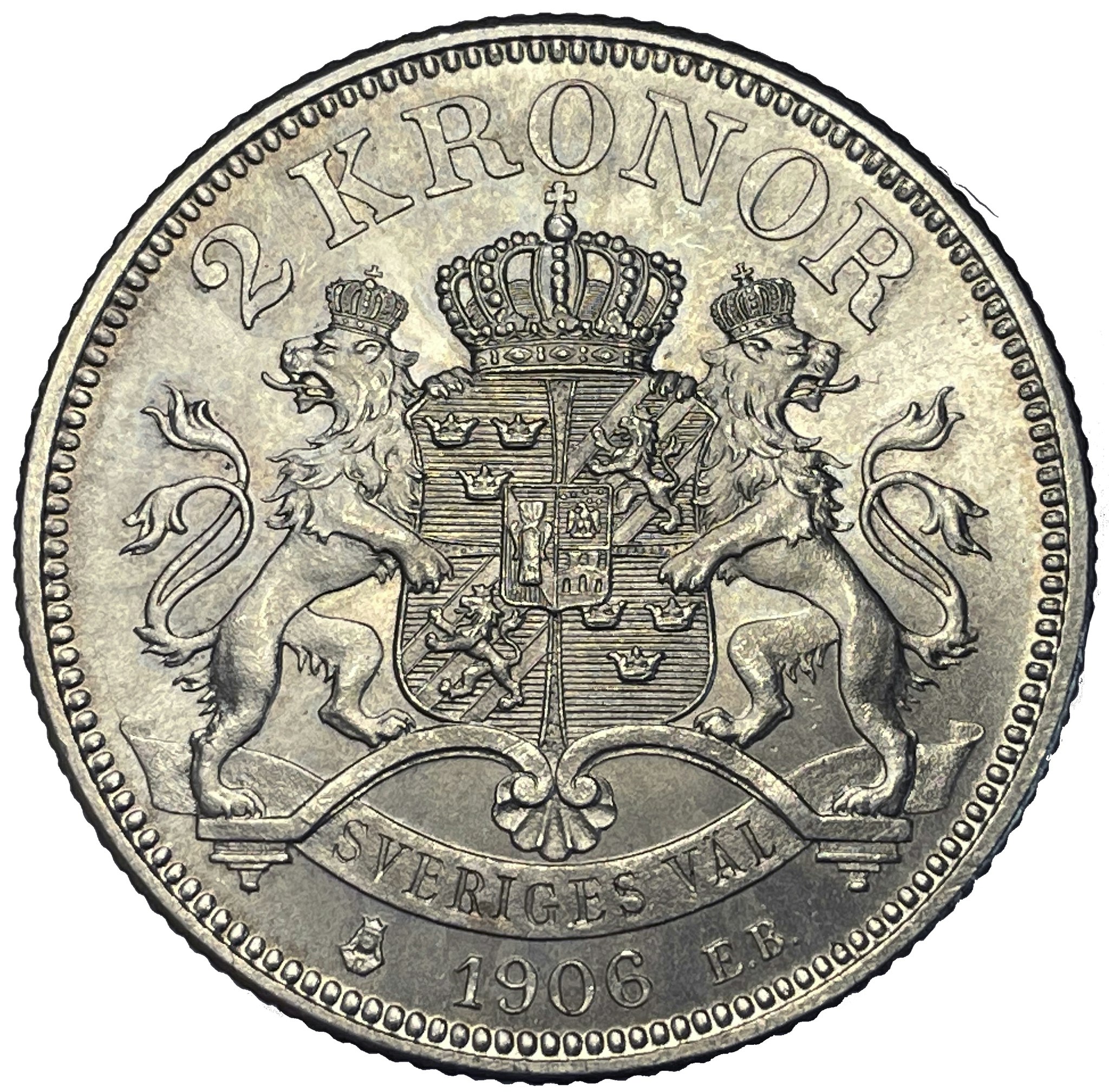 Oskar II - 2 Kronor 1906 - Tilltalande exemplar