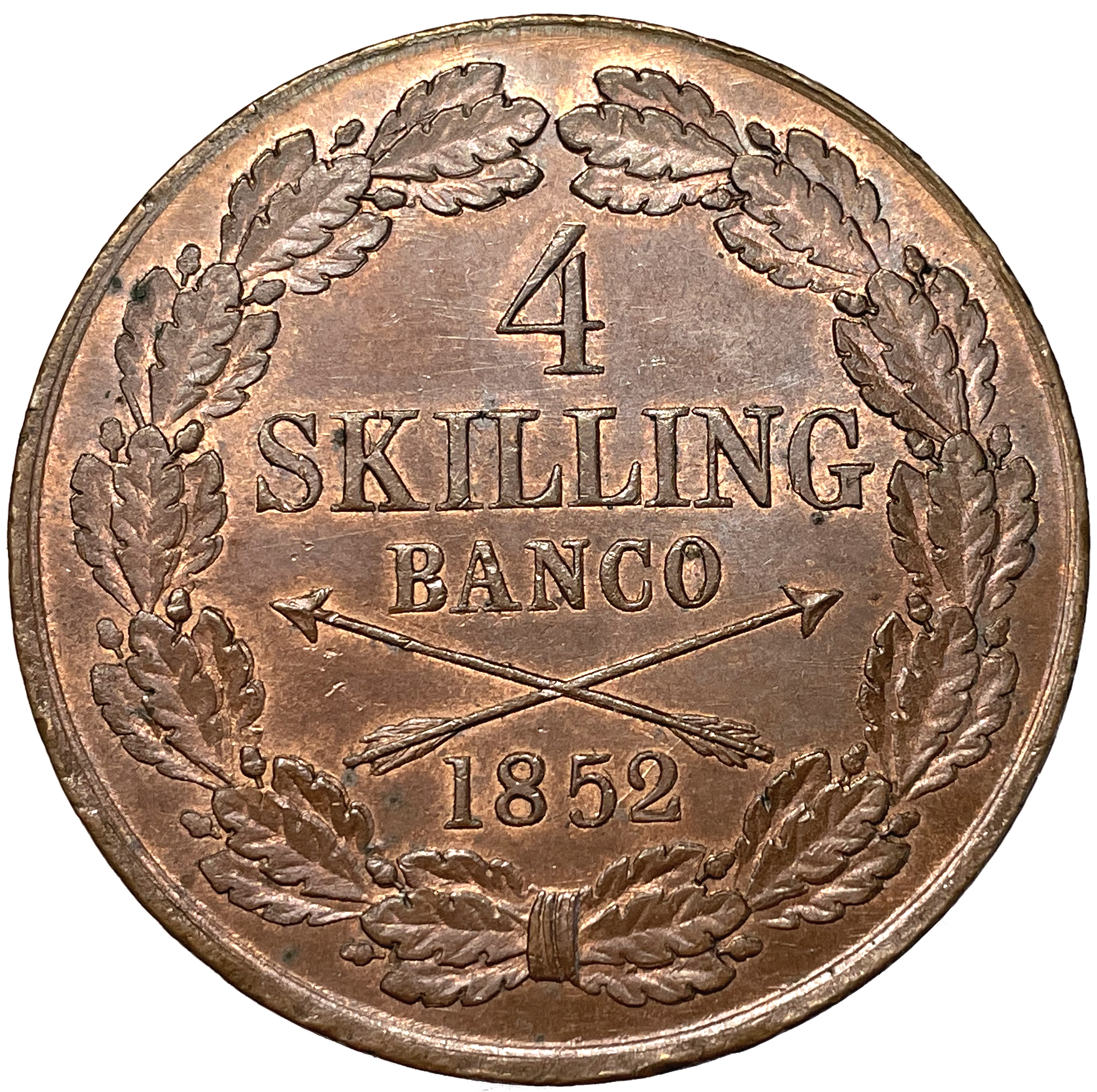 4 Skilling Banco 1852 - Vackert exemplar - Sällsynt årtal