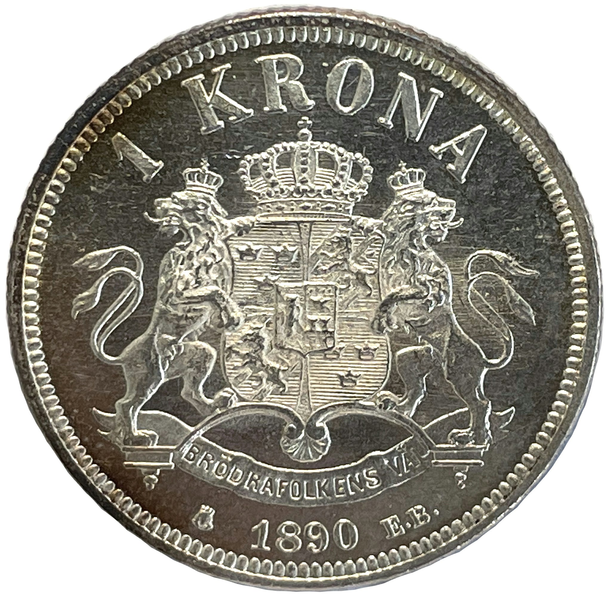 Oskar II - 1 Krona 1890 - PROOFLIKE