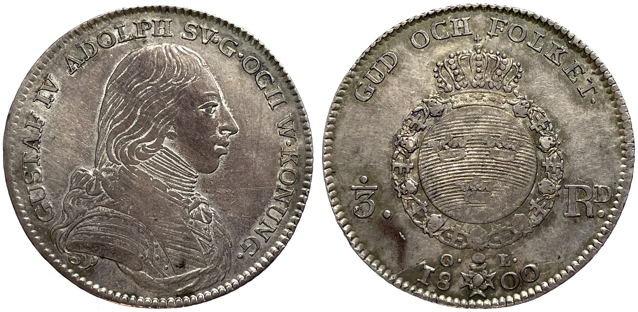 Gustav IV Adolf - 1/3 Riksdaler 1800