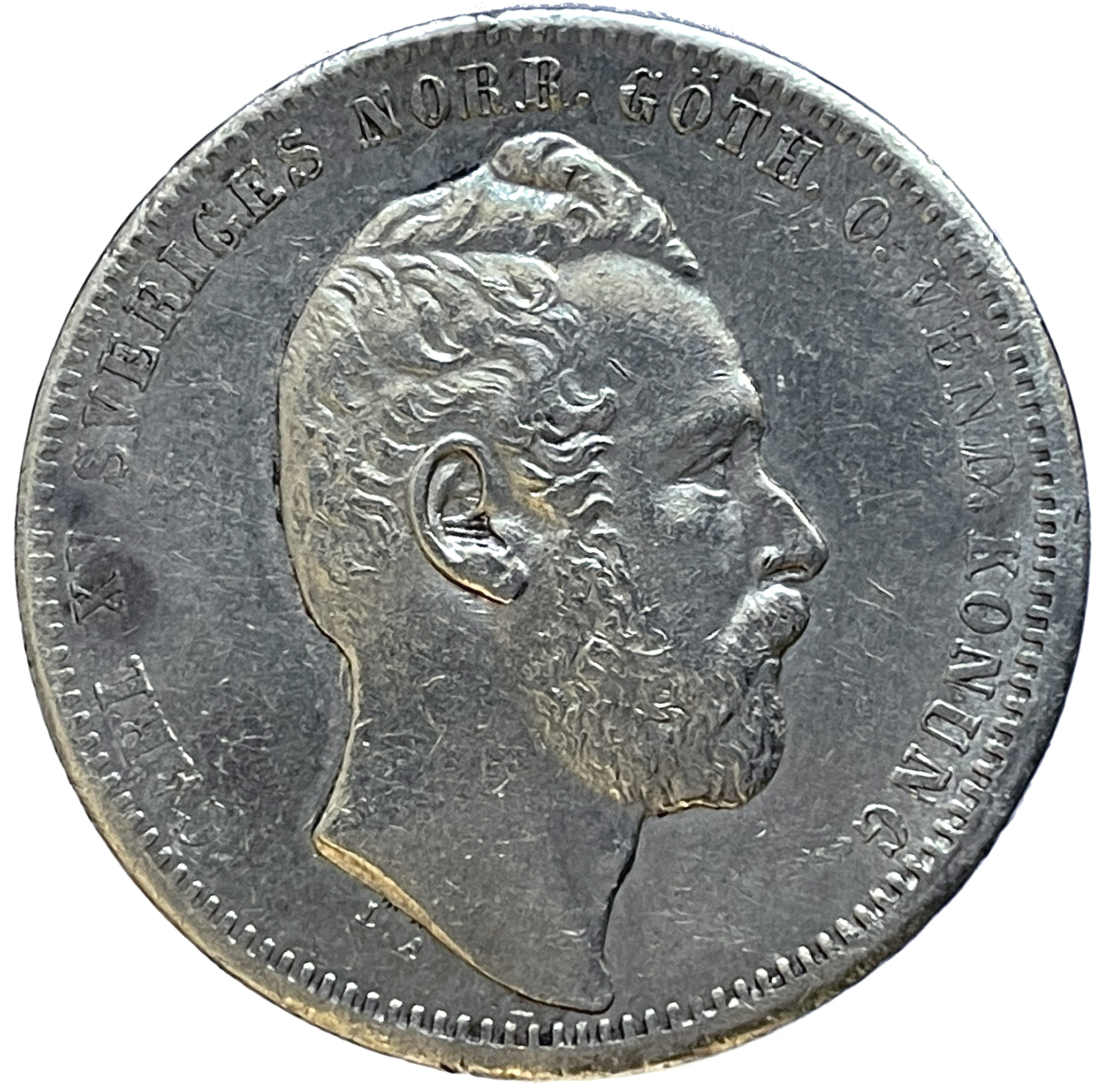 Karl XV - 1 Riksdaler Riksmynt 1860 - Härligt porträtt