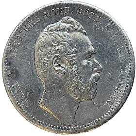 Karl XV - 1 Riksdaler Riksmynt 1860 - Härligt porträtt