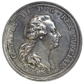Gustav III - Borgerskapets priviliegier stadsfästs på riksdagen 1789 av Carl Enhörning