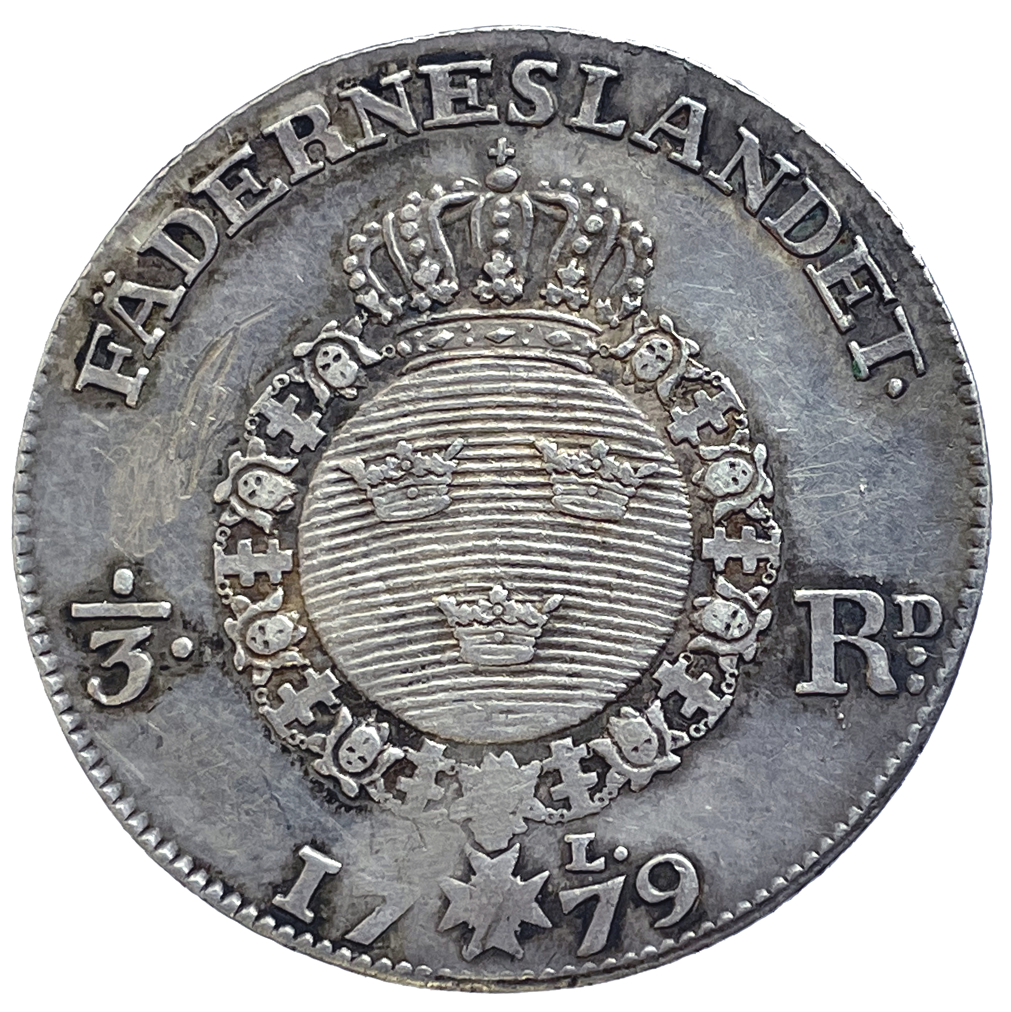 Gustav III - 1/3 Riksdaler 1779 - RAR