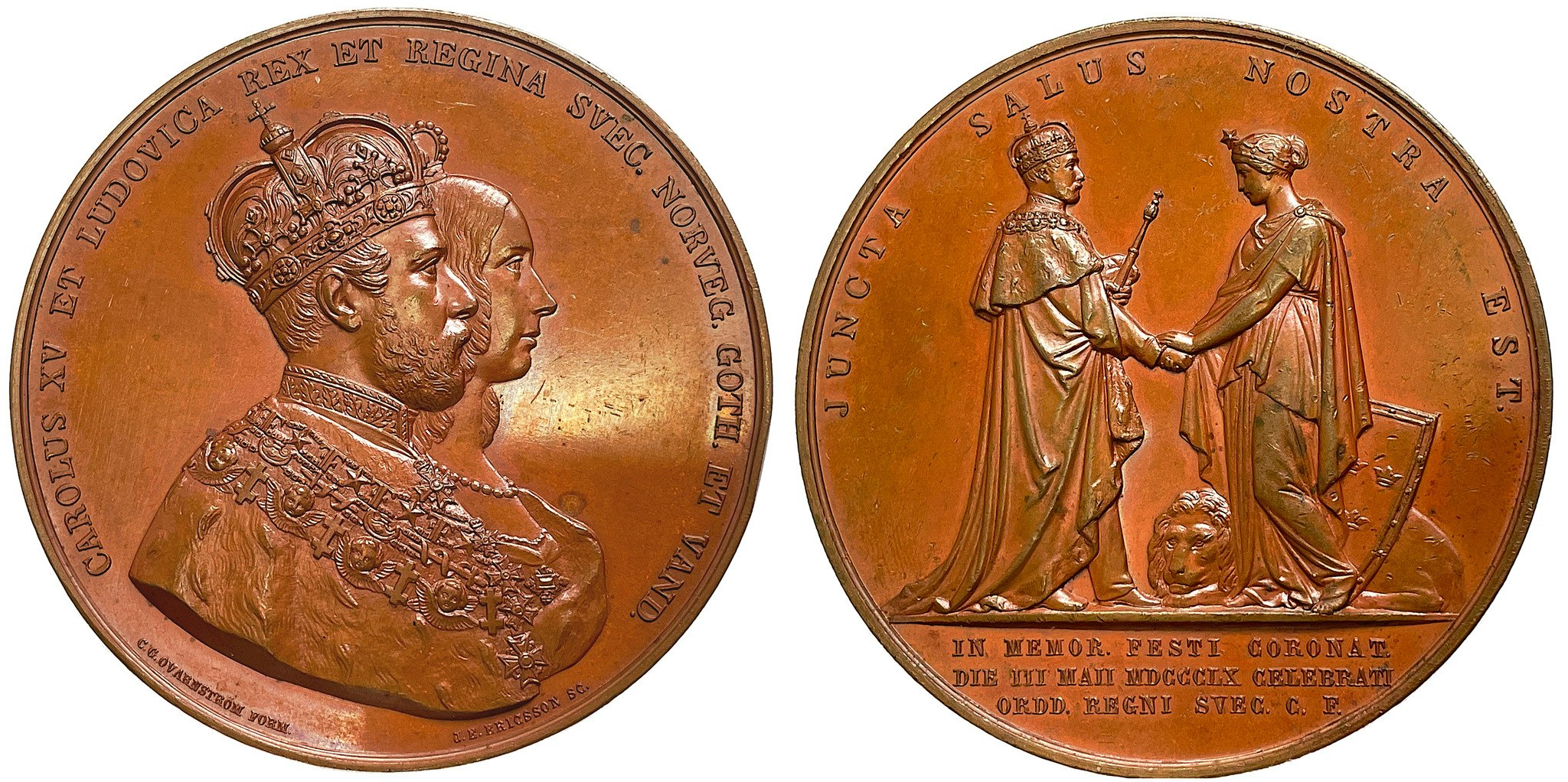 Sverige, Karl XV och drottning Lovisas kröning  1860 av J.E. Eriksson