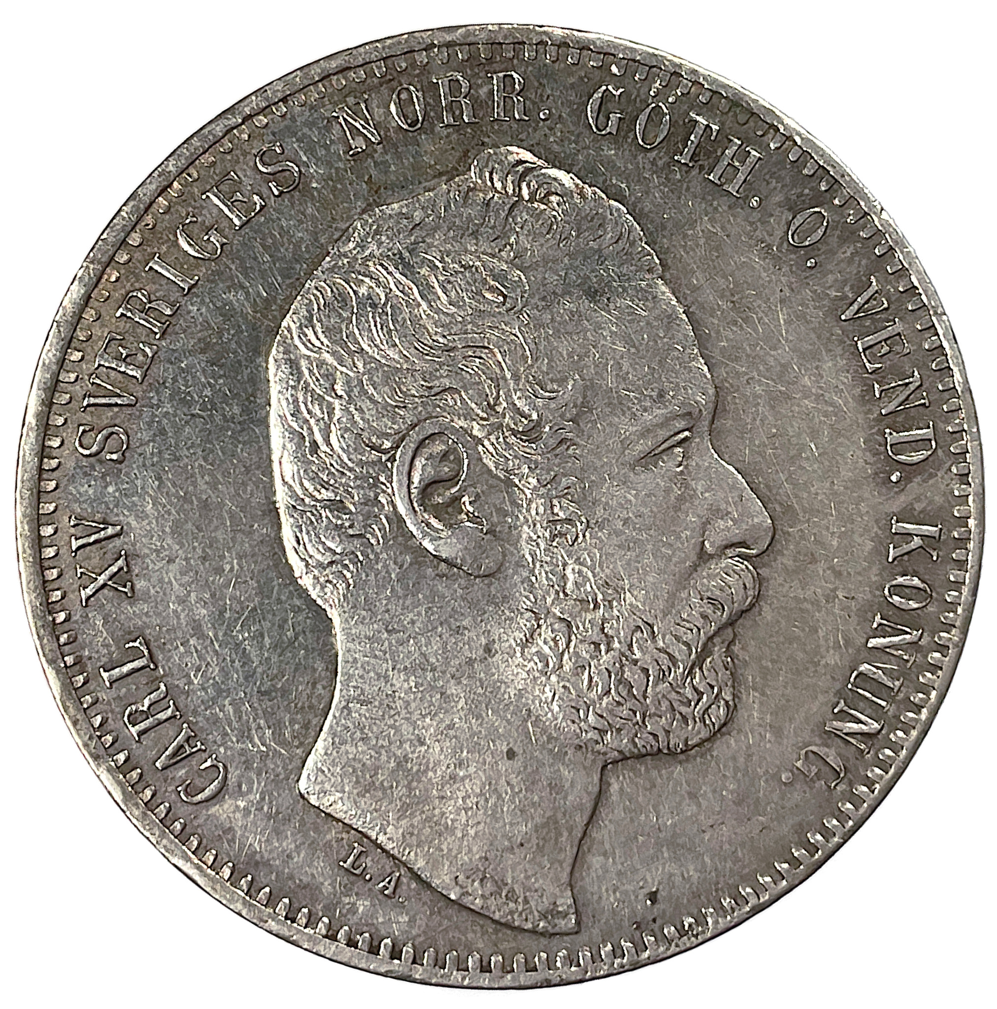 Karl XV, 2 Riksdaler riksmynt 1864 - Tilltalande exemplar