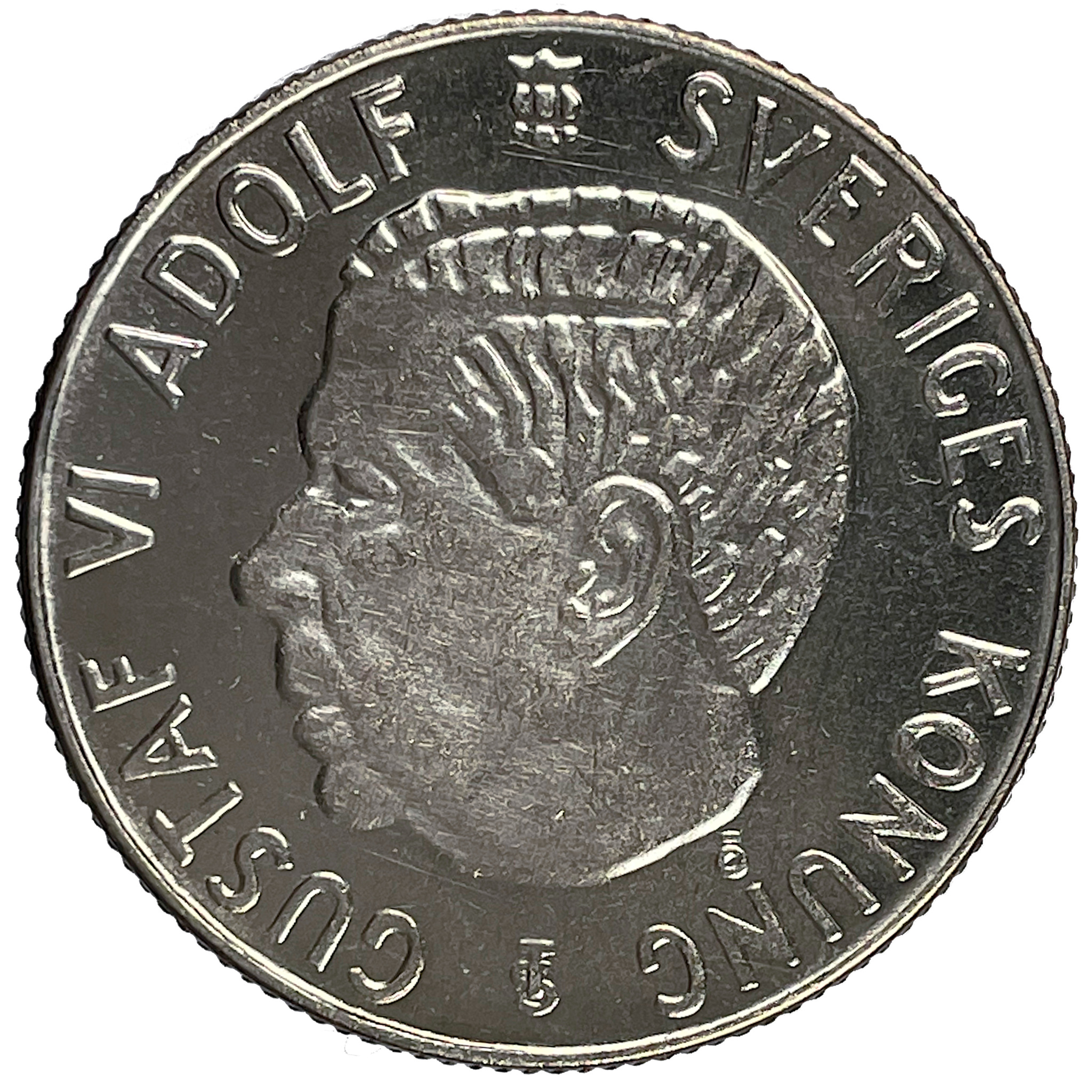 Gustav VI Adolf, 1 Krona 1959 - Djup spegelkaraktär