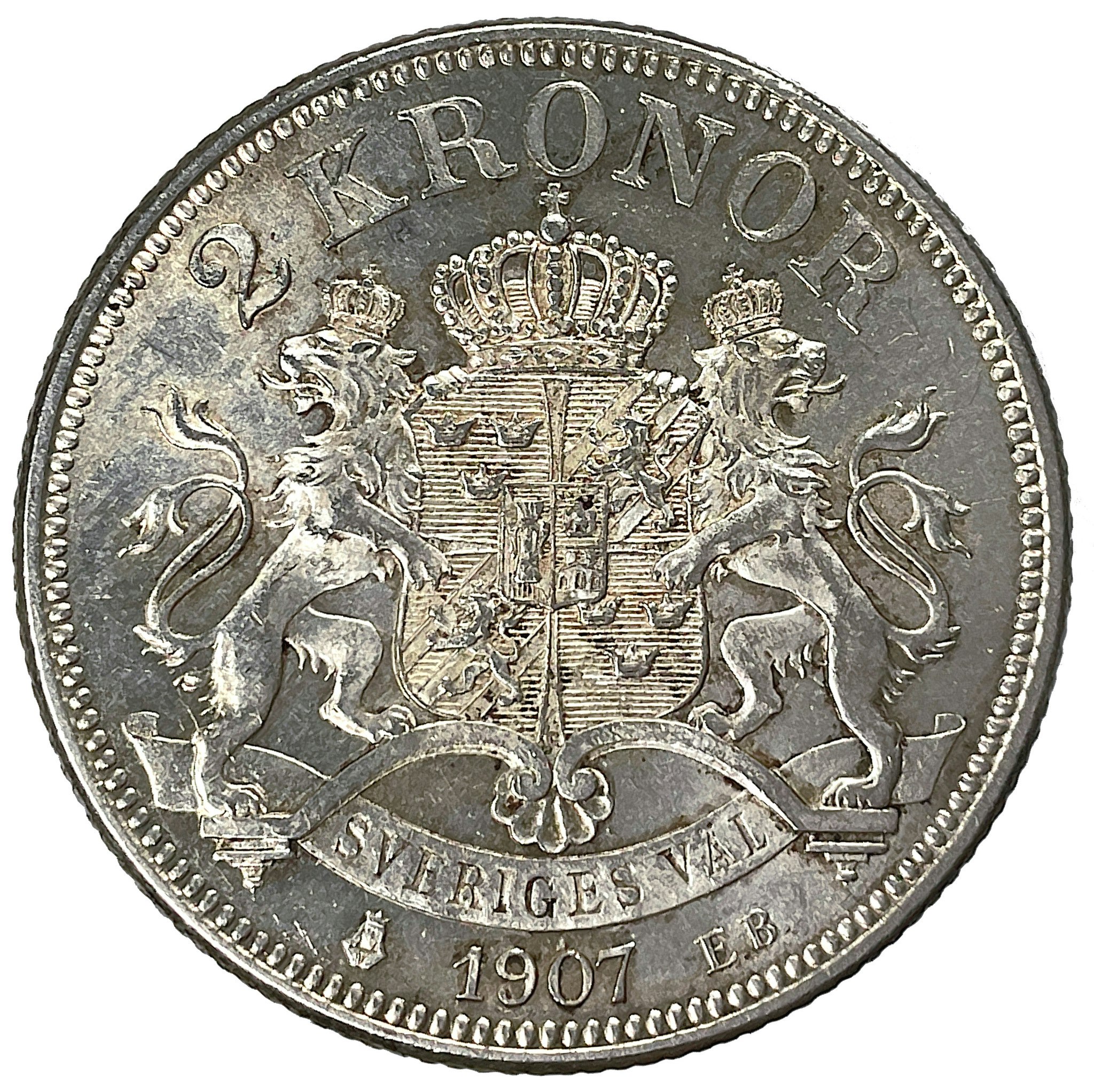 Oskar II, 2 Kronor 1907