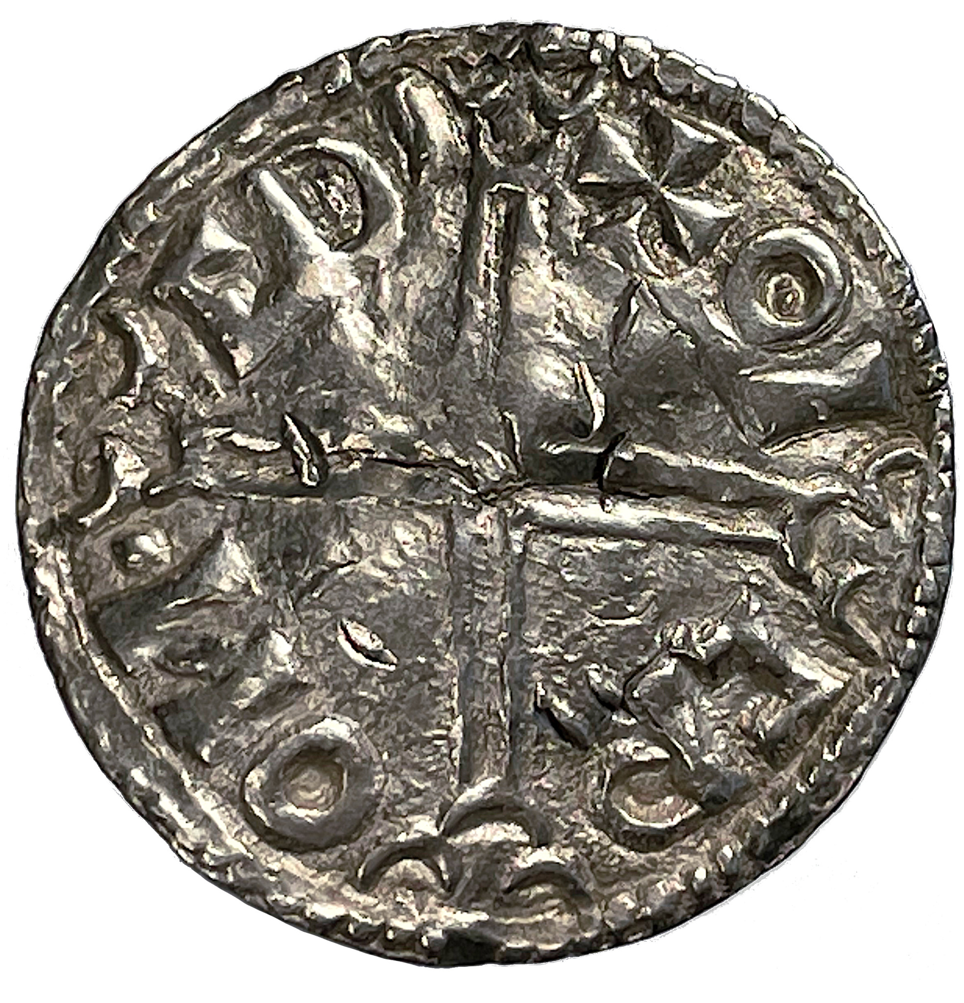 Olof Skötkonung ca 995-1022, Sigtuna Penning - Sveriges första myntningsperiod - Long Cross - Mycket sällsynt