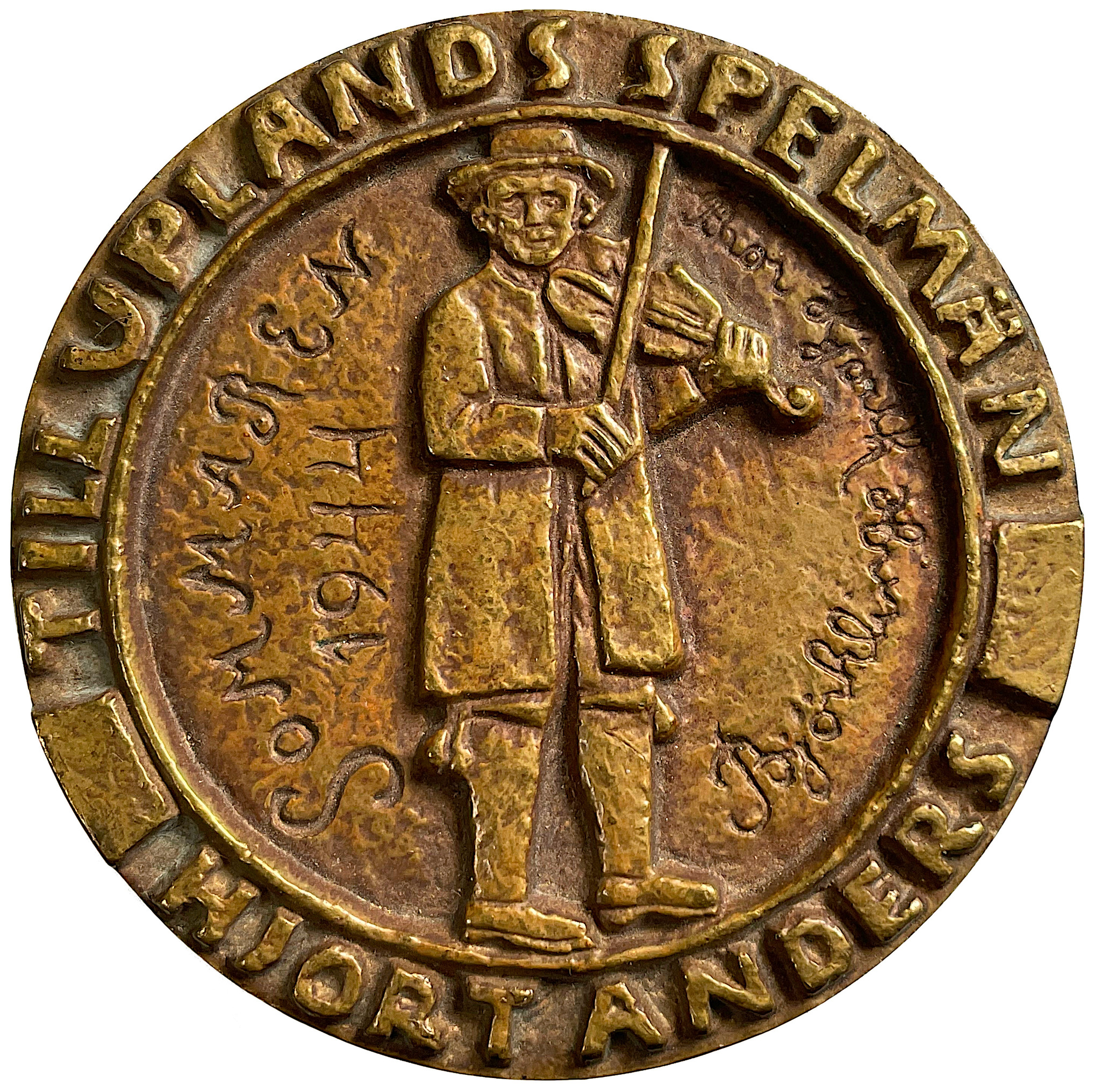 Gås-Andersmedaljen av Bror Hjorth, patinerad brons - MYCKET SÄLLSYNT - Endast 21 st utdelade