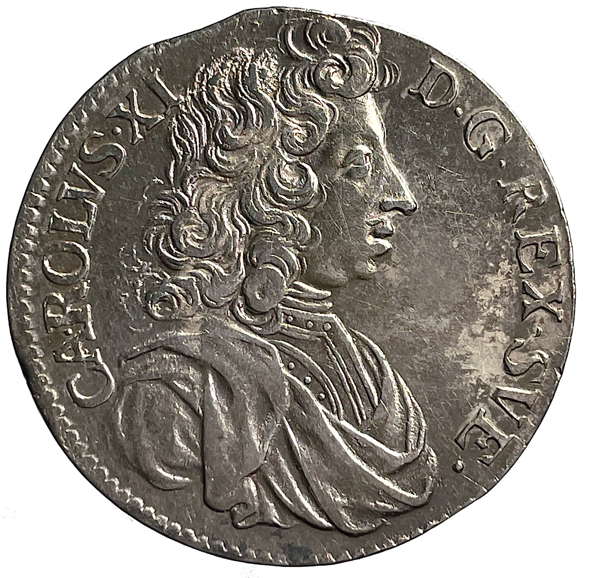 Karl XI, 2 Mark 1689  - Ett Skarpt och tilltalande exemplar