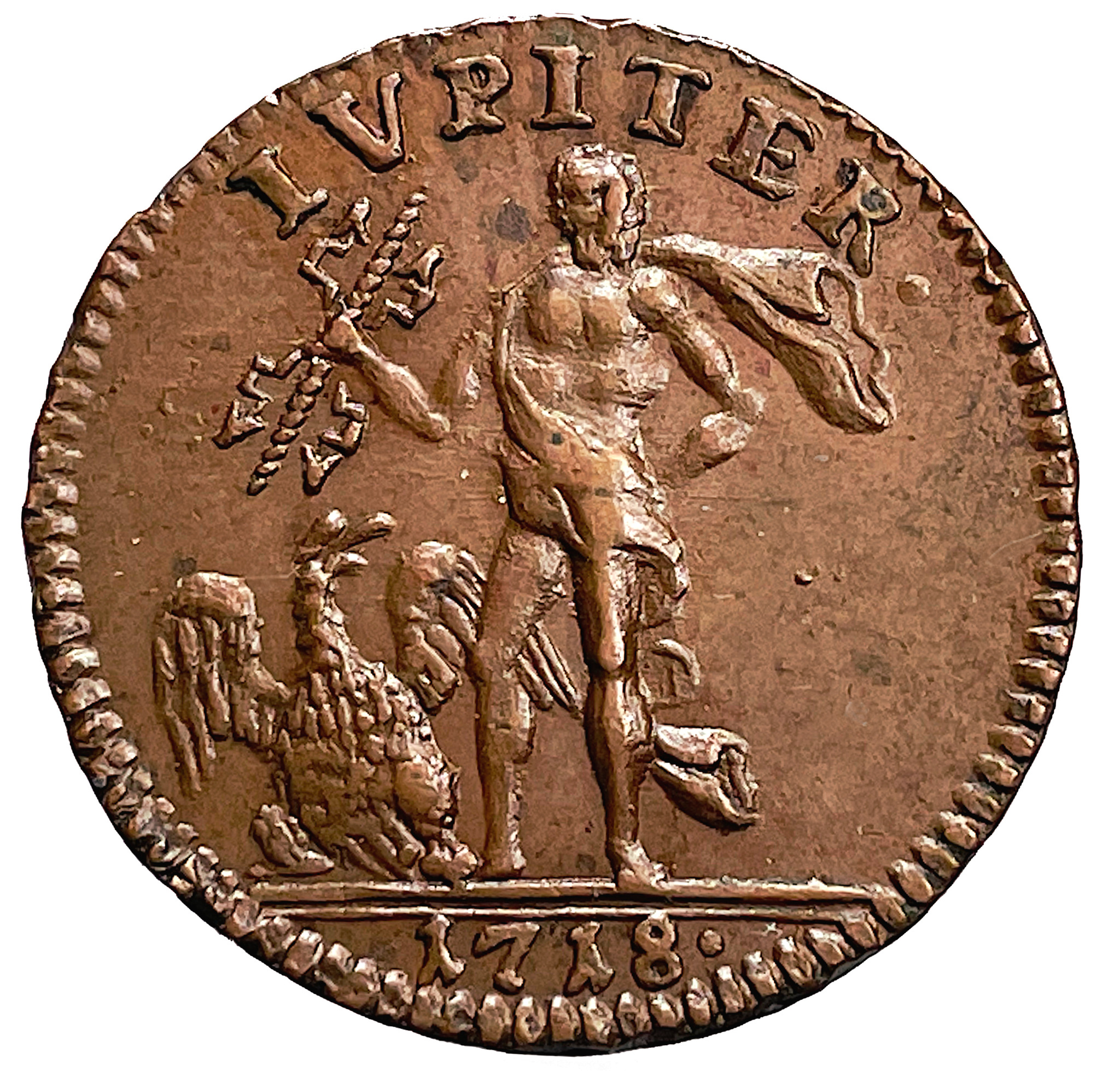 Karl XII - Nödmynt -1 DSM 1718 Jupiter - Ett vackert välpräglat exemplar