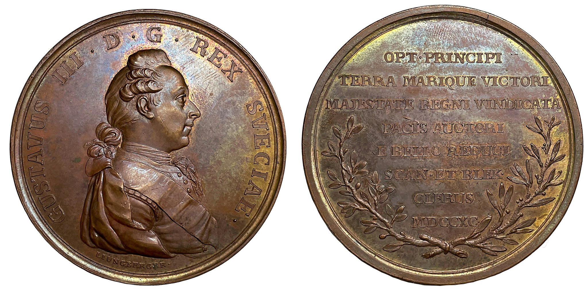 Gustav III hemkommer till Sverige i augusti 1790 efter kriget i Ryssland och freden i Värälä - Hybrid och EXTREMT SÄLLSYNT - RRR