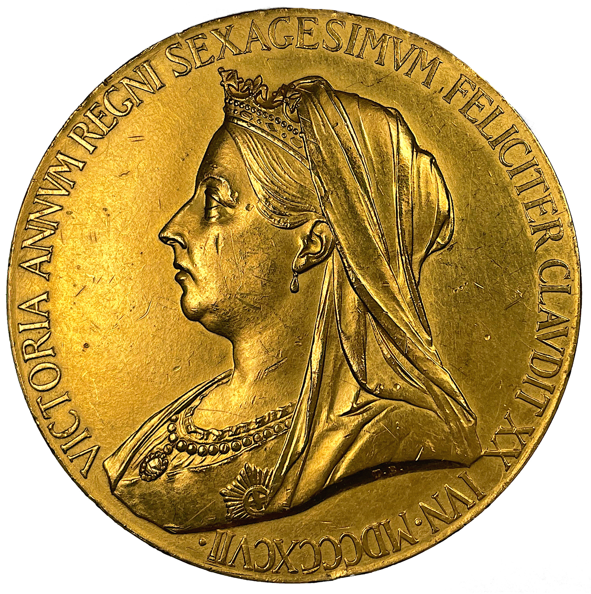 Drottning Viktorias 60-års diamant jubileum 1837-1897 - Massiv guldmedalj