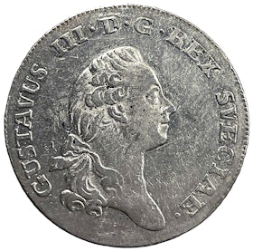 Gustav III, 1/3 Riksdaler 1782 - RAR