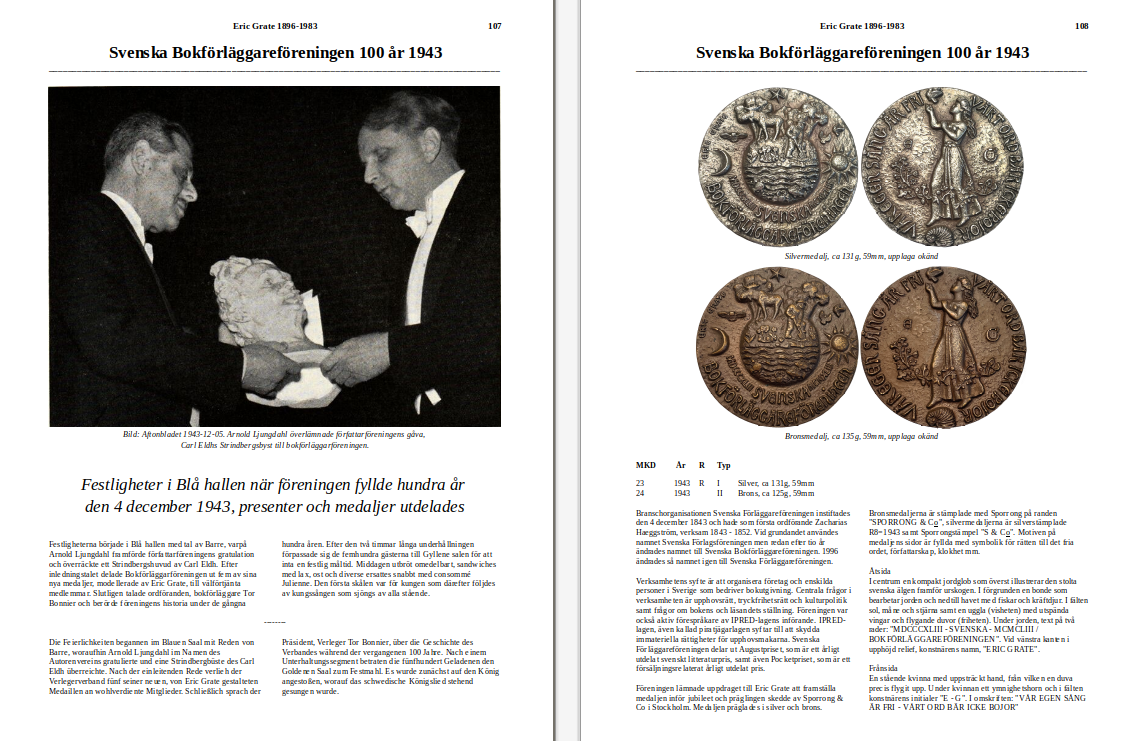 Medaljer och konstnärer - En annorlunda bok - 414 sidor - Färg - A4 - Inbunde - Nominerad till bästa numismatiska bok i världen av IAPN!