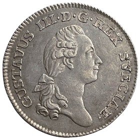Gustav III - 1/6 Riksdaler - 16 Öre 1777 - Ett tilltalande exemplar