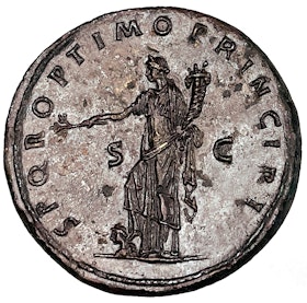 Trajanus 98-117 e.Kr.  Sestertie - Exceptionellt skarpt exemplar