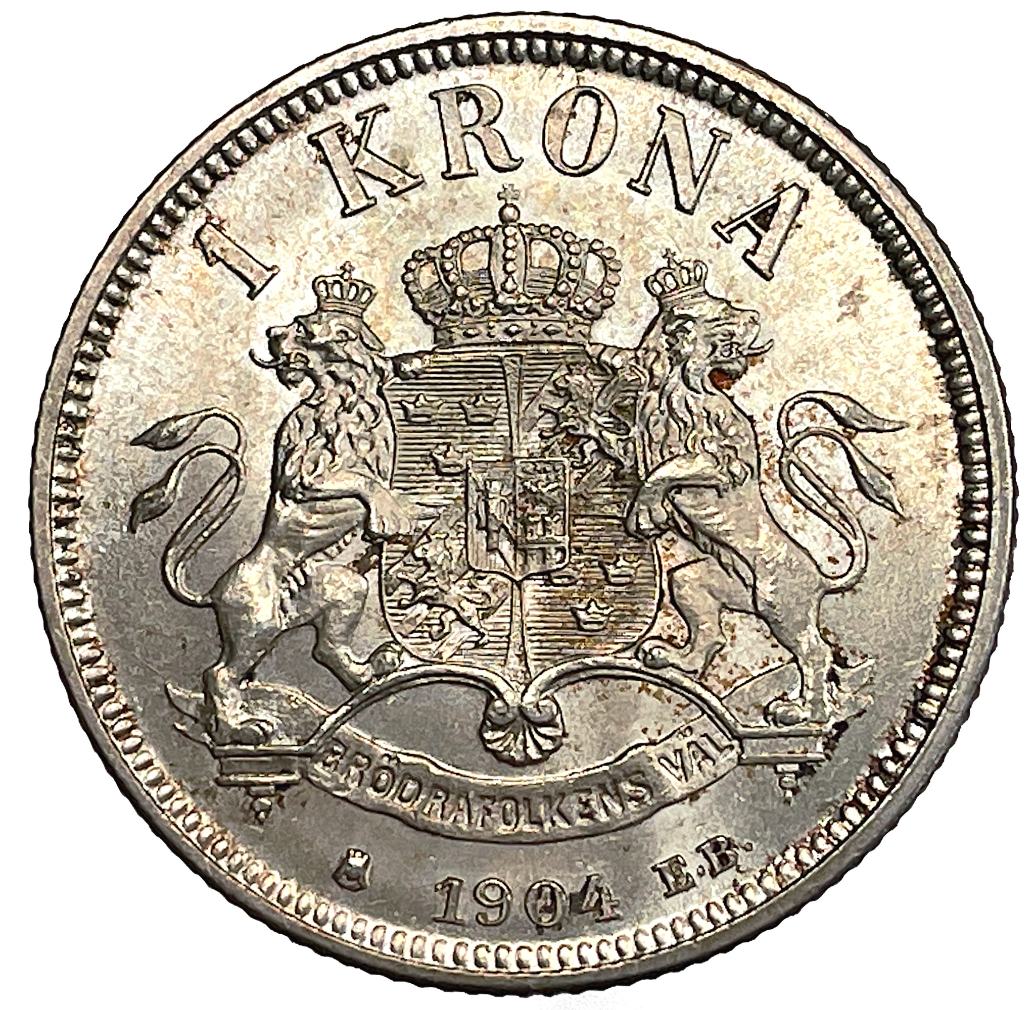 Oskar II - 1 Krona 1904 - Ett vackert ocirkulerat exemplar