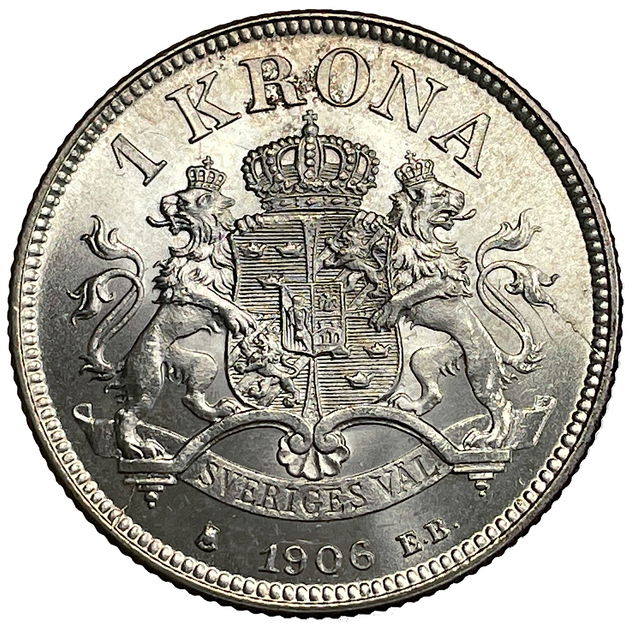 Oskar II - 1 Krona 1906 - Ett ocirkulerat exemplar