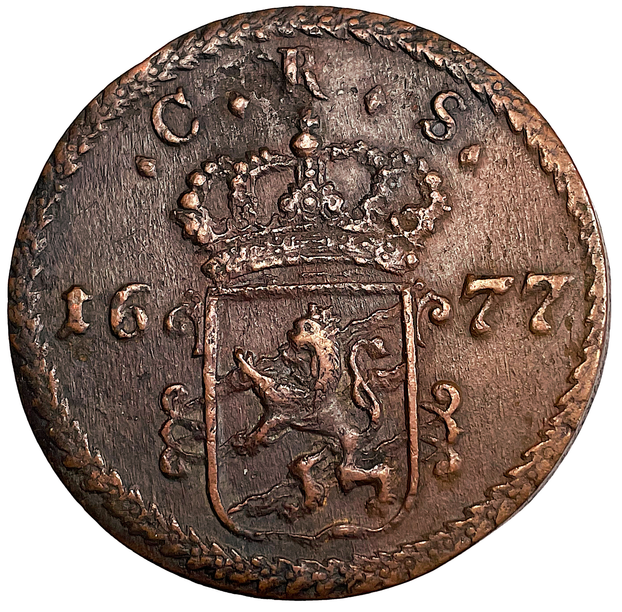 Karl XI - 1 Öre SM 1677 - Skarpt och tilltalande exemplar