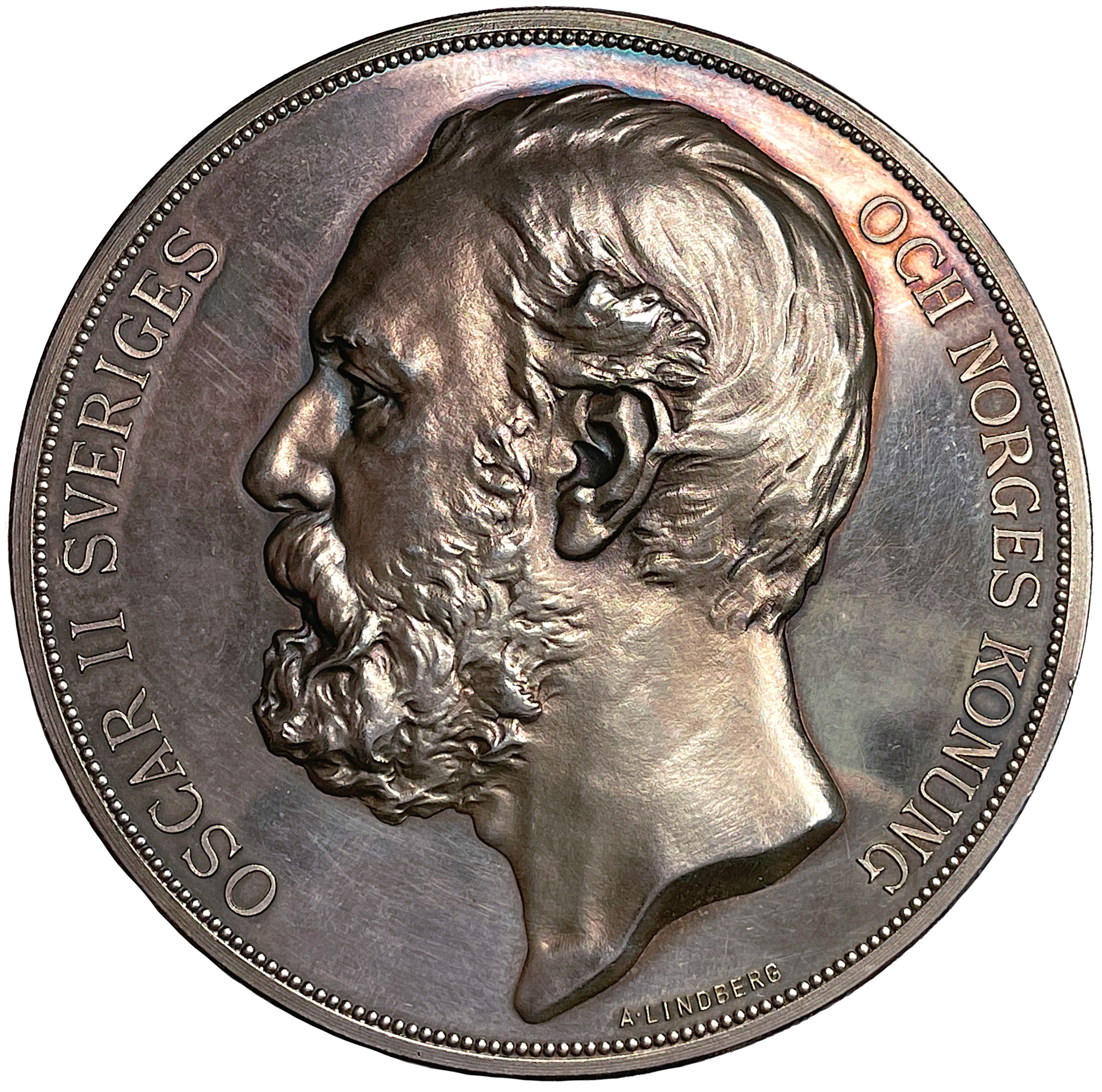 Oskar II, Svenska lantbruksmötet 1886 - Mycket vackert silverexemplar av A. Lindberg