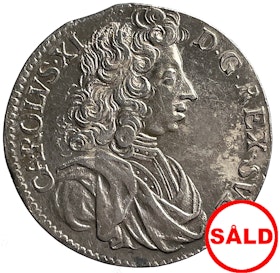 Karl XI, 2 Mark 1689  Ett Skarpt och tilltalande exemplar, obetydligt kantexemplar