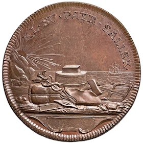 Kungliga Patriotiska Sällskapets belöningsmedalj av Gustaf Ljungberger (1772) - Ex. Bonde - Ett ocirkulerat toppexemplar - RAR