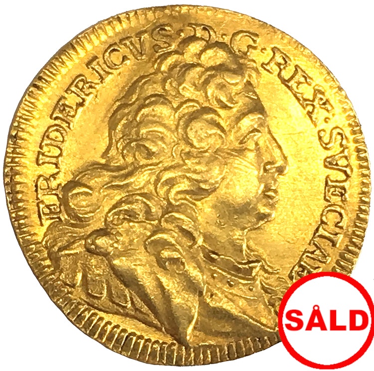 Sverige, Fredrik I 1720-1751, 1/2 Gulddukat 1735 - MYCKET VACKERT EXEMPLAR